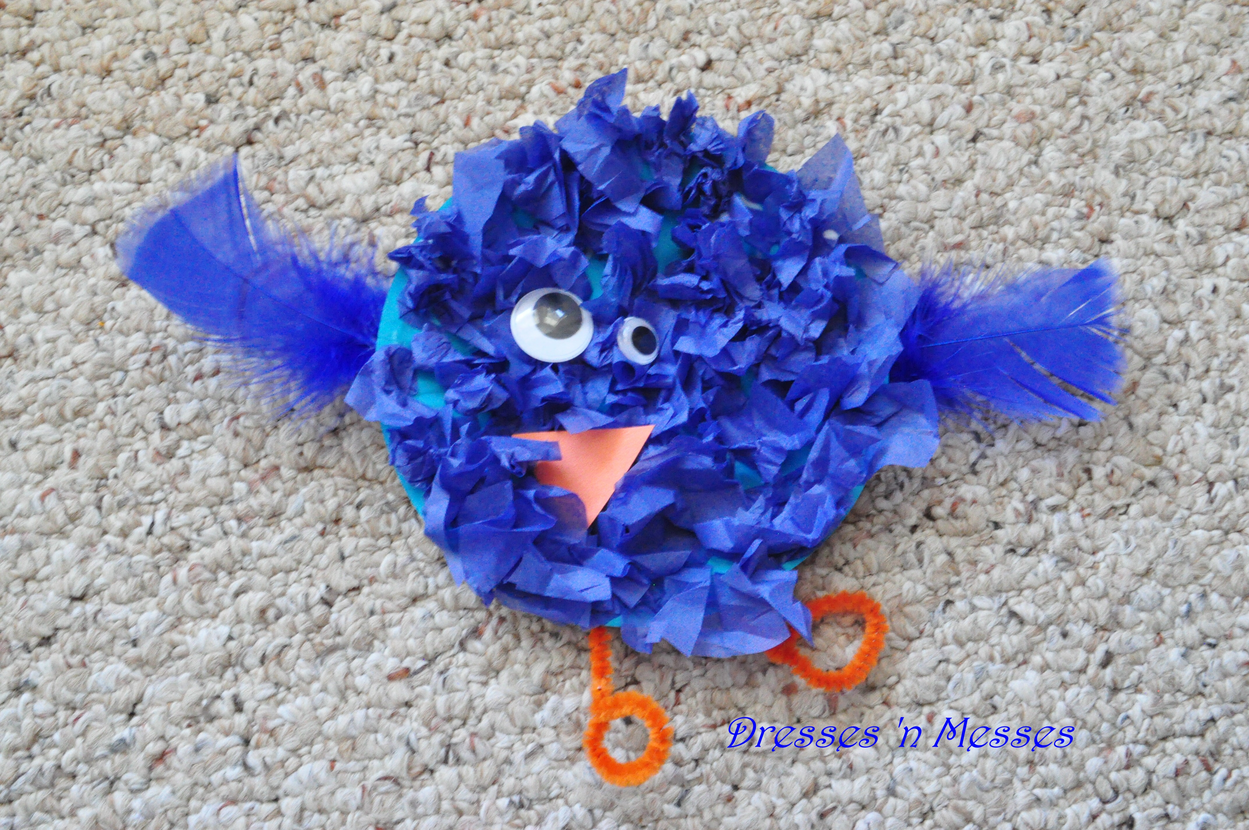 Toddler Craft: Tissue Paper Bird